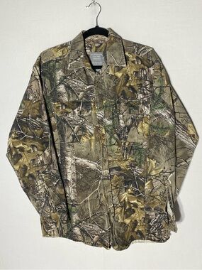 Vintage Sportsmans Trading Co Realtree Mossy Oak Camo  Long Sleeve Button Up M